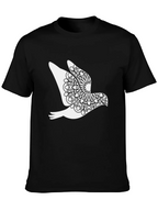 Dove Mandala Graphic Black T-Shirt