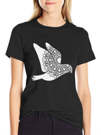Dove Mandala Graphic Black T-Shirt