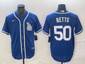 Men's Los Angeles Dodgers Mookie Betts #50 Blue Limited Player Jersey1