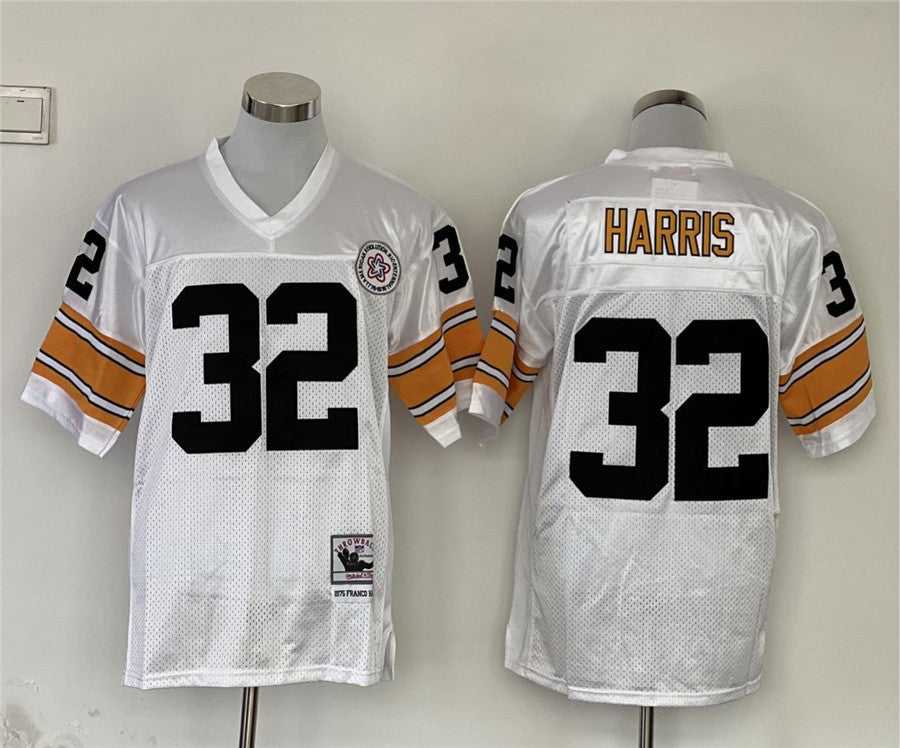 Men's Pittsburgh Steelers Franco Harris  White Legacy Replica Jersey1