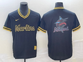 Men's Miami Marlins Black Replica Team Jersey1