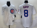 Men's Chicago Cubs Ian Happ #8 White Home Replica Player Jersey1