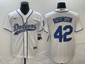 Men's Los Angeles Dodgers Jackie Robinson #42 White Player Jersey1 Joint Edition
