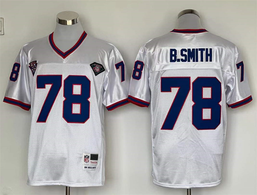 Men's Buffalo Bills Bruce Smith  White Legacy Replica Player Jersey1
