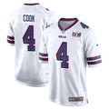 James Cook 4 Signed Buffalo Bills Super Bowl LVIII Game Men Jersey  White