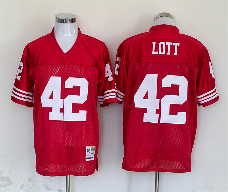 Men's San Francisco 49ers Ronnie Lott  Scarlet Legacy Replica Jersey1