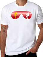 Retro Skateboarder Sunglasses Graphic Tee - Black