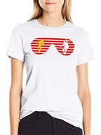 Retro Skateboarder Sunglasses Graphic Tee - Black