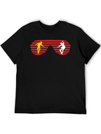 Retro Skateboarder Sunglasses Graphic Tee - Black