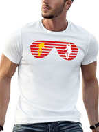 Retro Skateboarder Sunglasses Graphic Tee - Black