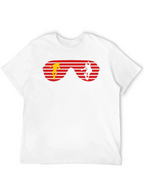 Retro Skateboarder Sunglasses Graphic Tee - Black