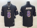 Men's Baltimore Ravens Lamar Jackson #8 Black Fashion Game Jersey1