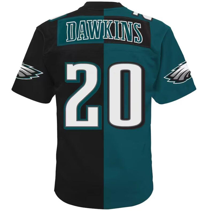 P.Eagles #20 Brian Dawkins Player  Midnight Green-Black Split Legacy Jersey