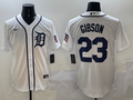 Men's Detroit Tigers Kirk Gibson #23 White Home Replica Player Jersey1