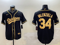 Men's Los Angeles Dodgers Fernando Valenzuela Black Game Player Jersey1