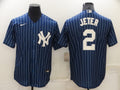 Men's New York Yankees Derek Jeter #2 Blue Replica Baseball Jersey1
