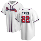 Atlanta Braves #22 Kirby Yates White Alternate Authentic Player Jersey Stitches Baseball Jerseys