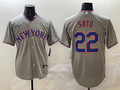 Men's New York Mets Juan Soto #22 Gray Replica Player Jersey1
