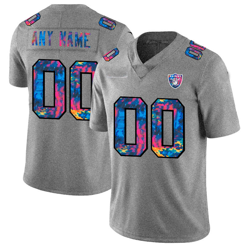Custom1 Las Vegas Raiders Multi-Color 2020 Crucial Catch Vapor Untouchable Limited Jersey1 Greyheather Stitched American Football Jerseys