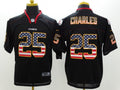 Men's Kansas City Chiefs Jamaal Charles #25 Black Game Jersey1
