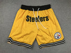 Men's Pittsburgh Steelers Yellow Pocket Shorts1