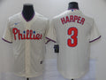 Men's Philadelphia Phillies Bryce Harper #3 Beige Replica Baseball Jersey1