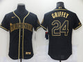 Men's Seattle Mariners Ken Griffey Jr. #24 Black Authentic Baseball Jersey1