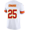 KC.Chiefs #25 Clyde Edwards-Helaire Player White Vapor Limited Game Football Jerseys