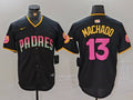Men's San Diego Padres Manny Machado #13 Black Player Jersey1 Joint Edition