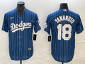 Men's Los Angeles Dodgers Yoshinobu Yamamoto #18 Blue Replica Player Jersey1
