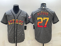 Men's Houston Astros Jose Altuve #27 Gray Replica Player Jersey1