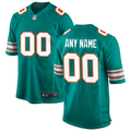 Custom Miami Dolphins Aqua Alternate Game Jersey1