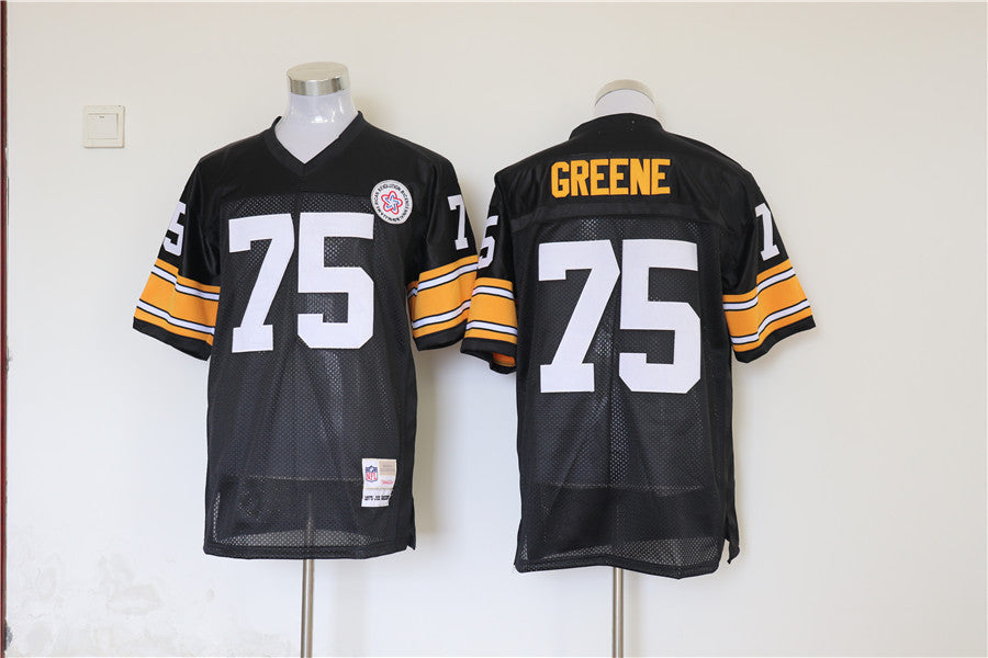 Men's Pittsburgh Steelers Joe Greene  Black Legacy Replica Jersey1