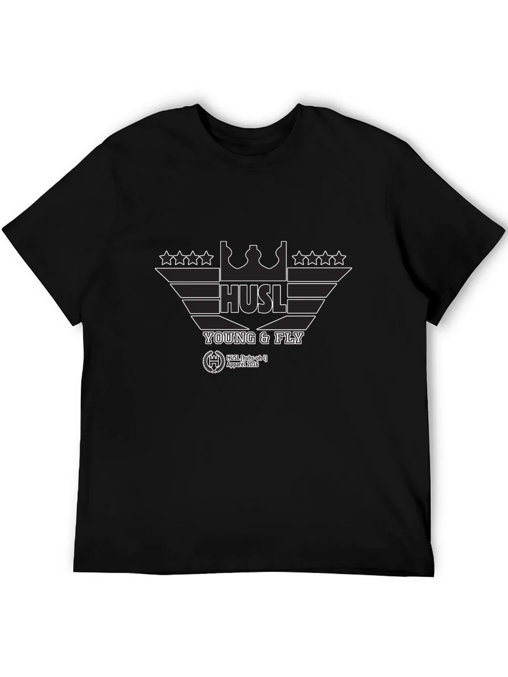 Hustl Young & Fly Black Graphic T-Shirt