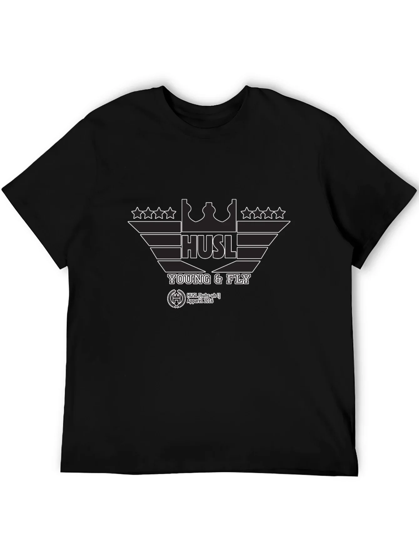 Hustl Young & Fly Black Graphic T-Shirt