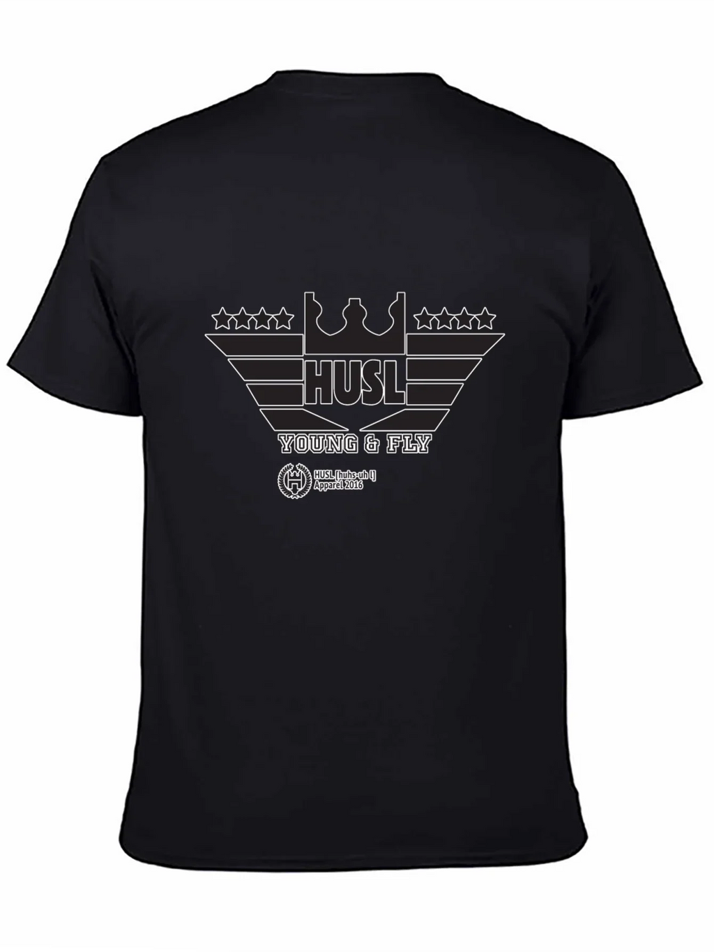 Hustl Young & Fly Black Graphic T-Shirt