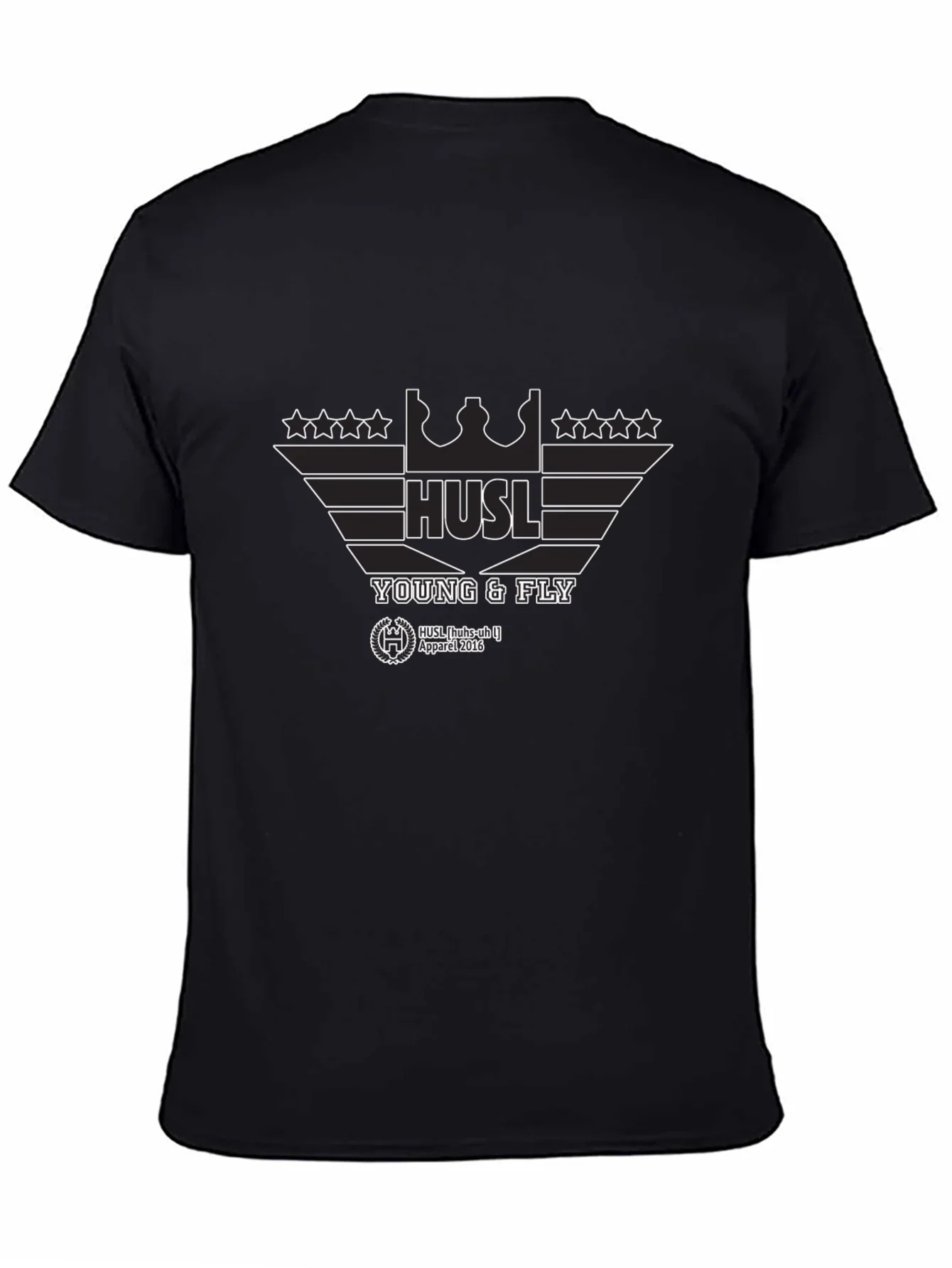 Hustl Young & Fly Black Graphic T-Shirt