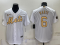 Men's New York Mets Starling Marte #6 White Replica Baseball Jersey1