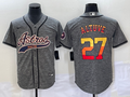 Men's Houston Astros Jose Altuve #27 Gray Replica Player Jersey1 Joint Edition