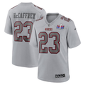 Men's San Francisco 49ers Christian McCaffrey #23 Gray Super Bowl LVIII Atmosphere Fashion Game Jersey1