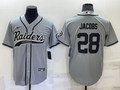 Men's Las Vegas Raiders Josh Jacobs #28 Gray Game Jersey1 Joint Edition