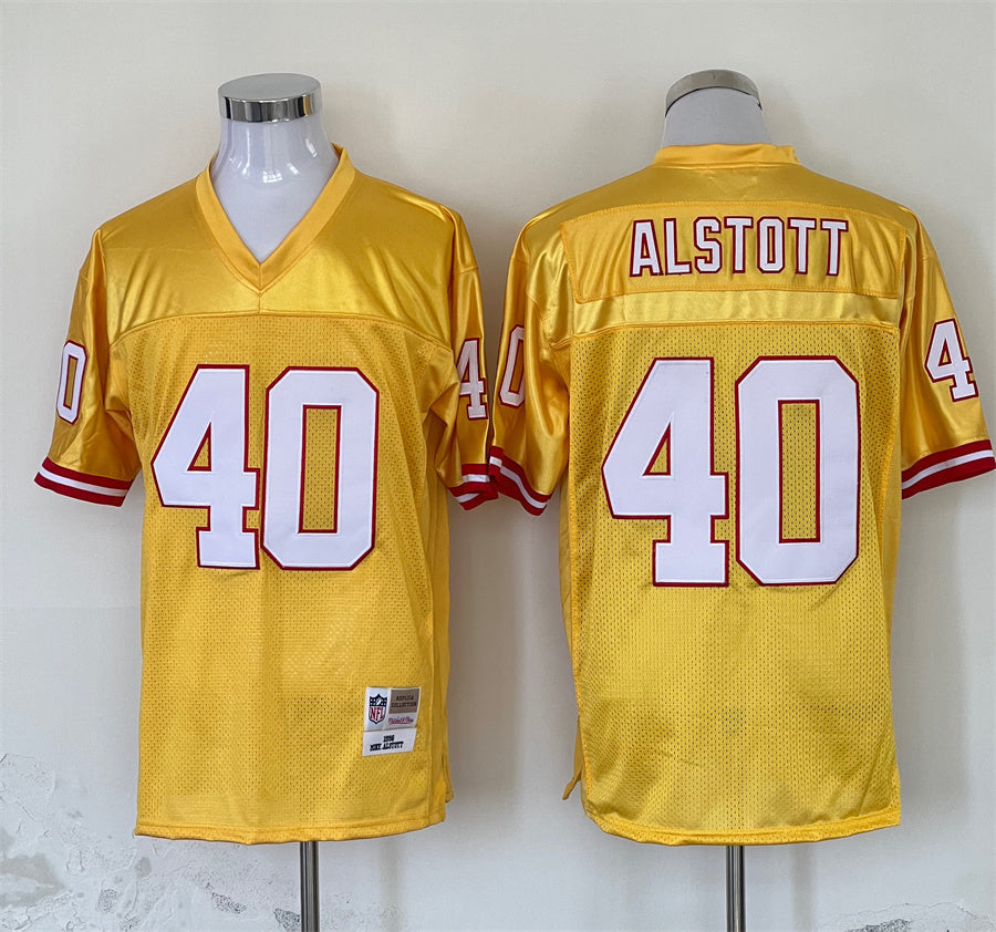 Men's Tampa Bay Buccaneers Mike Alstott  Yellow Legacy Replica Jersey1