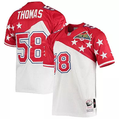 Men's  Derrick Thomas White/Red AFC 1995 Pro Bowl Authentic Jersey