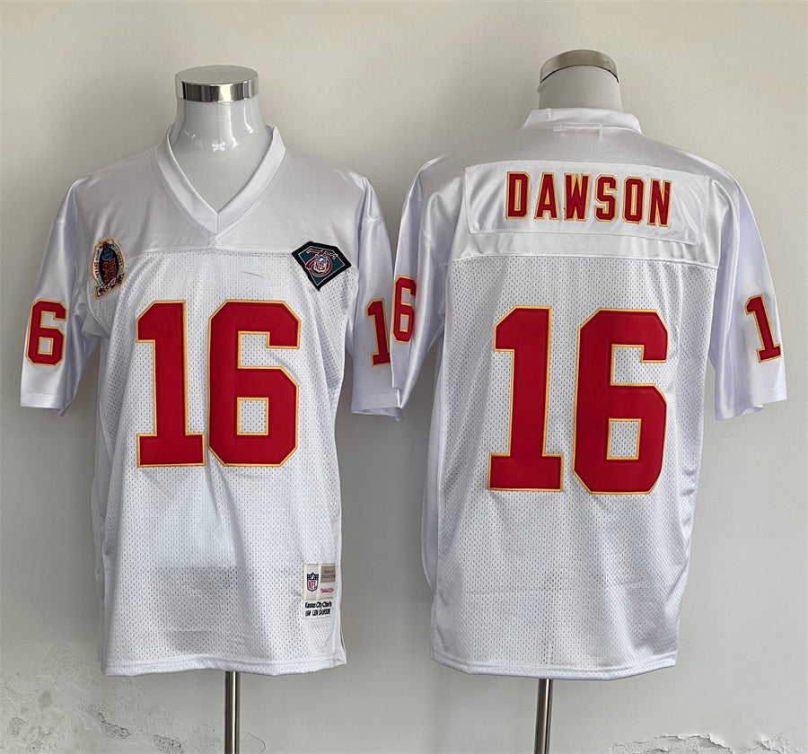 Men's Kansas City Chiefs Len Dawson  White Legacy Replica Jersey1
