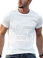 Love Peace Equality Kindness Graphic Tee - Black