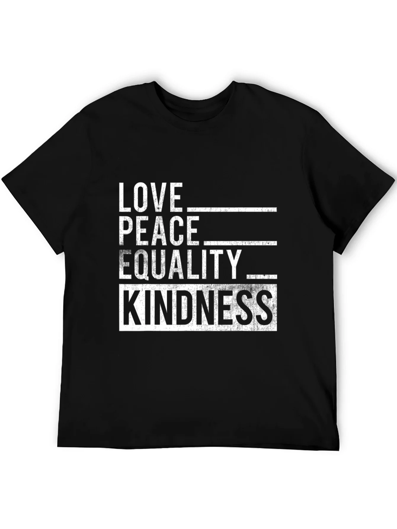 Love Peace Equality Kindness Graphic Tee - Black