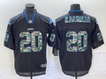 Men's Detroit Lions Barry Sanders #20 Black Player Jersey1
