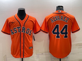 Men's Houston Astros Yordan Alvarez #44 Orange Replica Player Jersey1