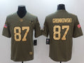 Men's New England Patriots Rob Gronkowski #87 Brown Game Player Jersey1