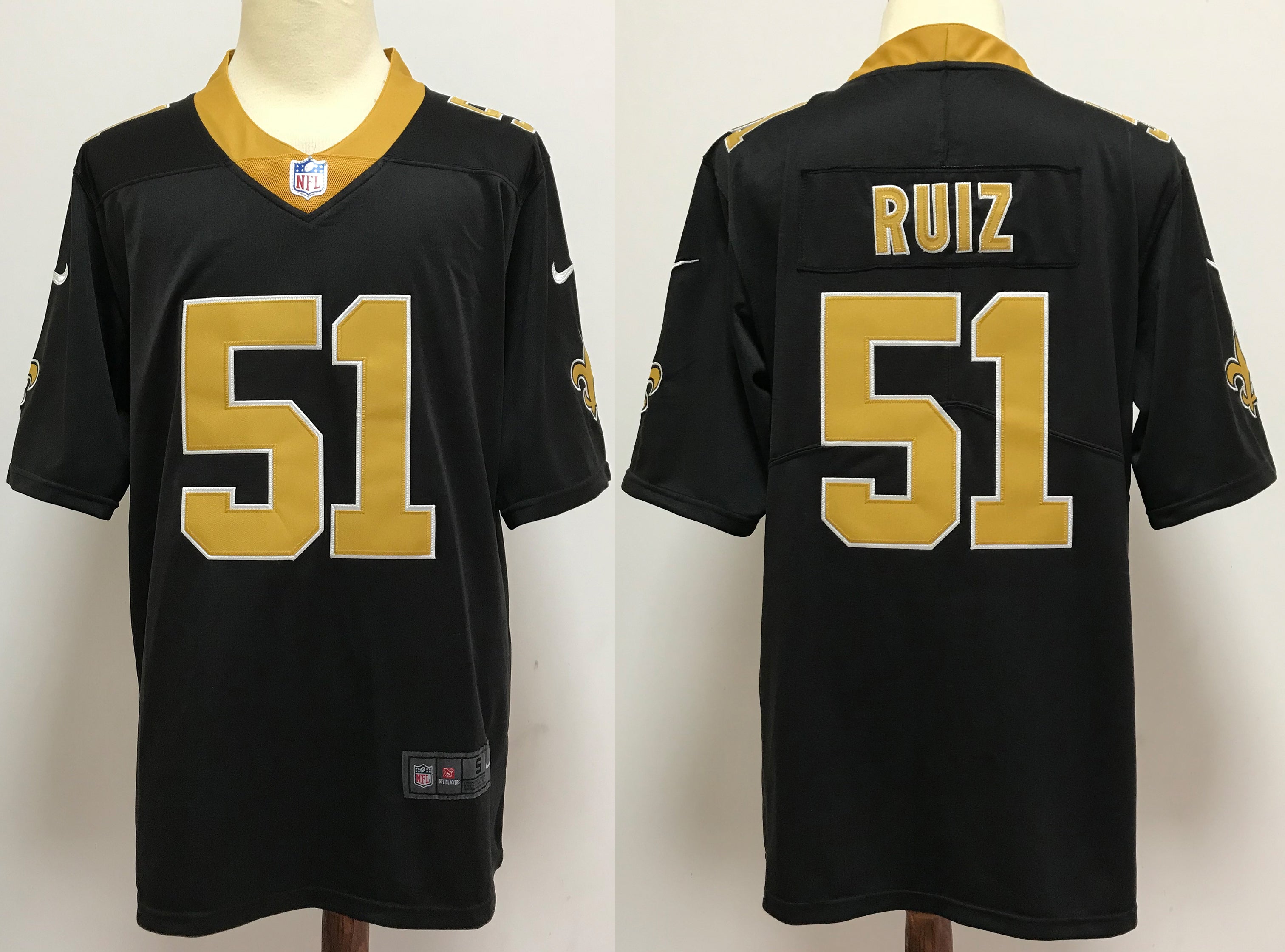 Men's New Orleans Saints Cesar Ruiz #51 Black Game Jersey1